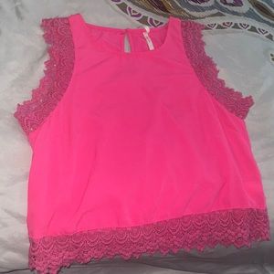 Pink sleeveless shirt